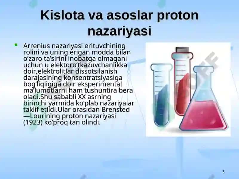 Kislota – asos xossalari 3