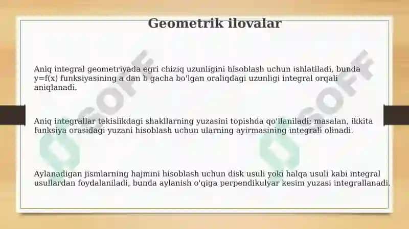 Aniq integral tadbiqlar 3