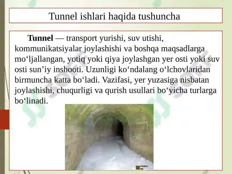 Tunnel ishlari haqida tushuncha 3