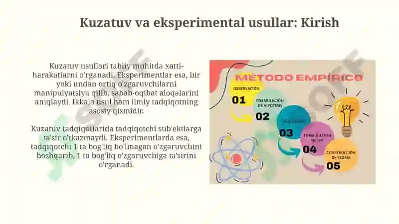 Kuzatuv va eksperimental usullar 3