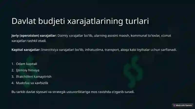 Davlat budjeti xarajatlari tizimi 3