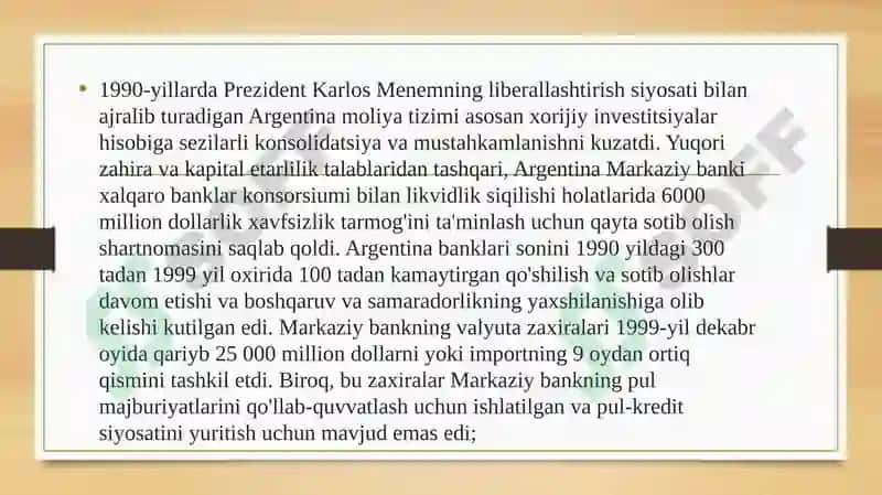 Argentina Moliya Tizimi 3