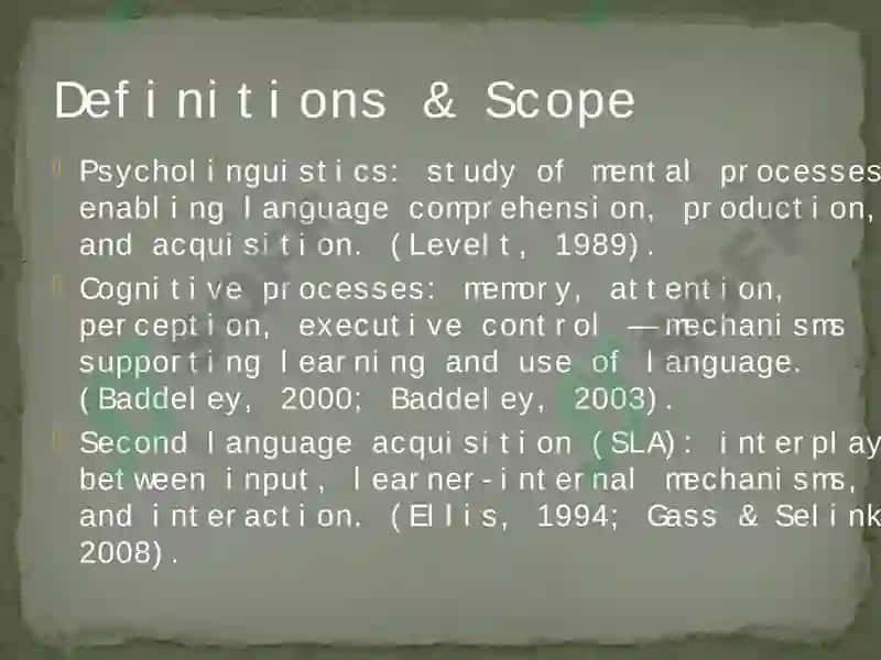 Psycholinguistic and Cognitive Processes in Language Learning 3