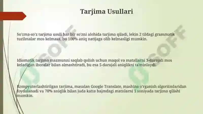 Tarjima Usullari 3