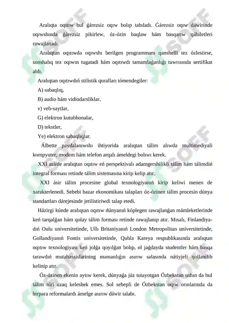 Aralıqtan tálim texnologiyaları 3