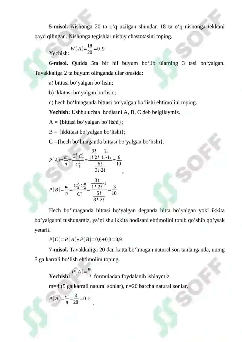 Kombinatorika formulalari 3