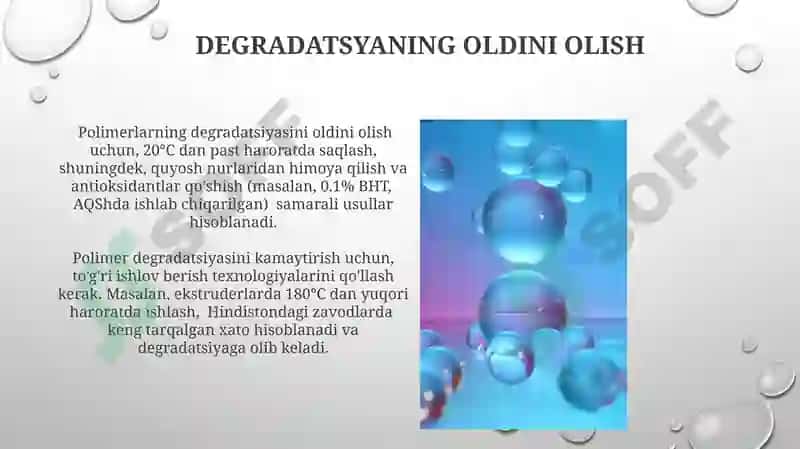 Polimerlarning destruksiyasi 3