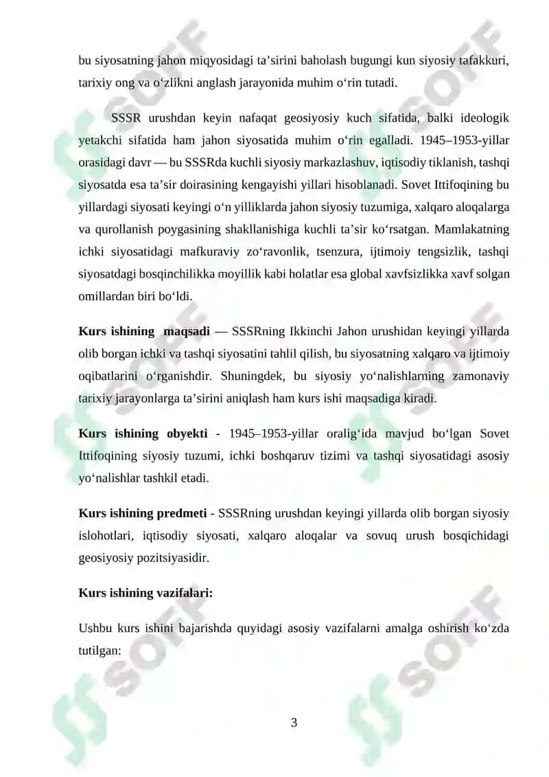 SSSR Ikkinchi Jahon urushidan so‘ng 3