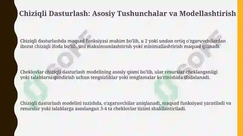Chiziqli Dasturlash 3