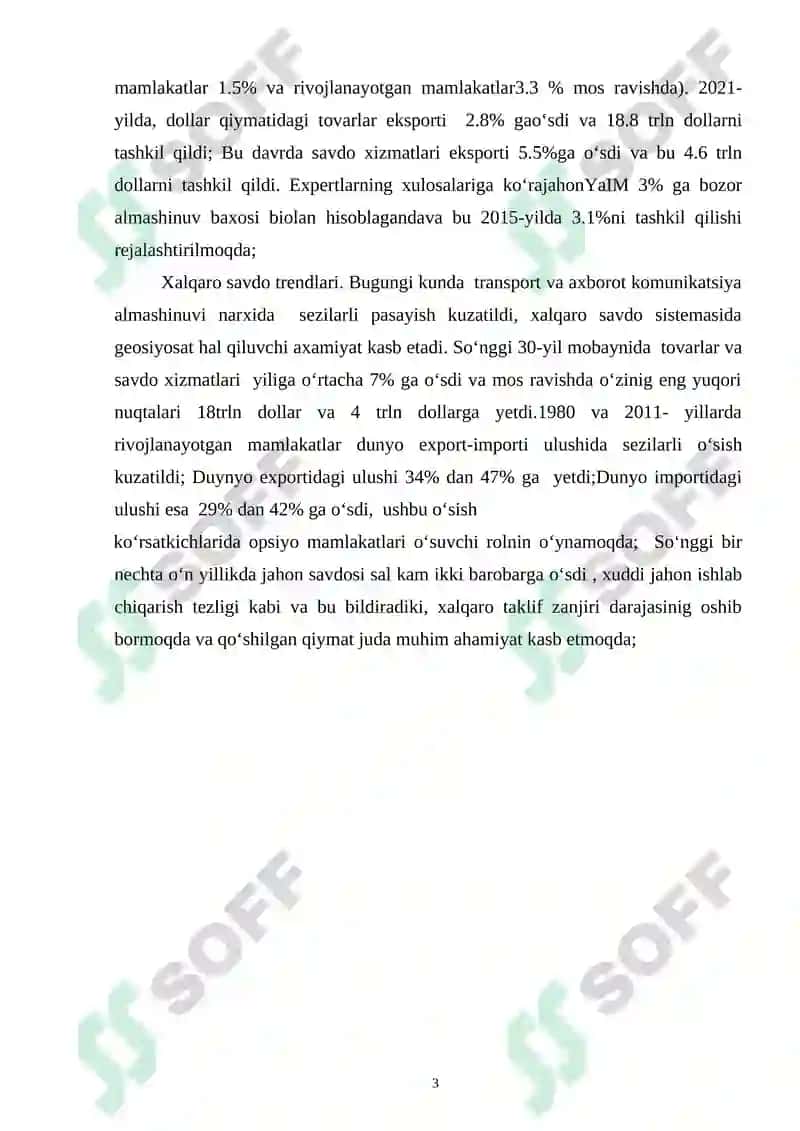 Xalqaro Savdo 3