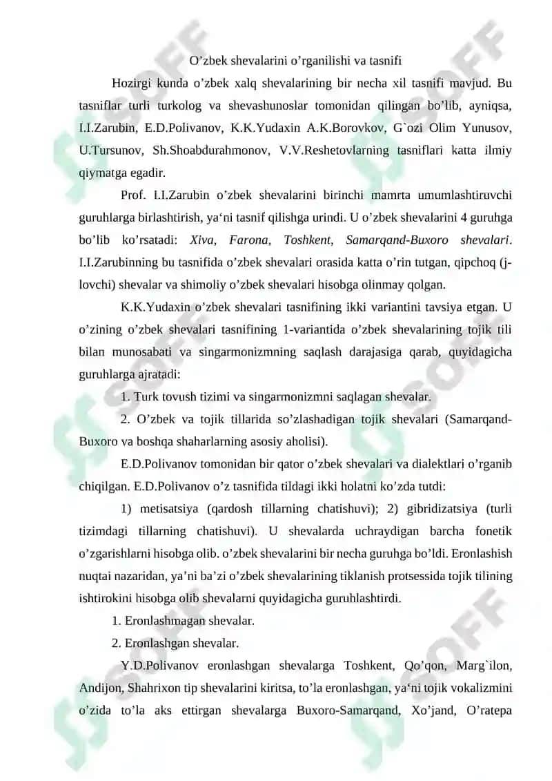 O‘ZBEK SHEVALARINING TASNIFI 3