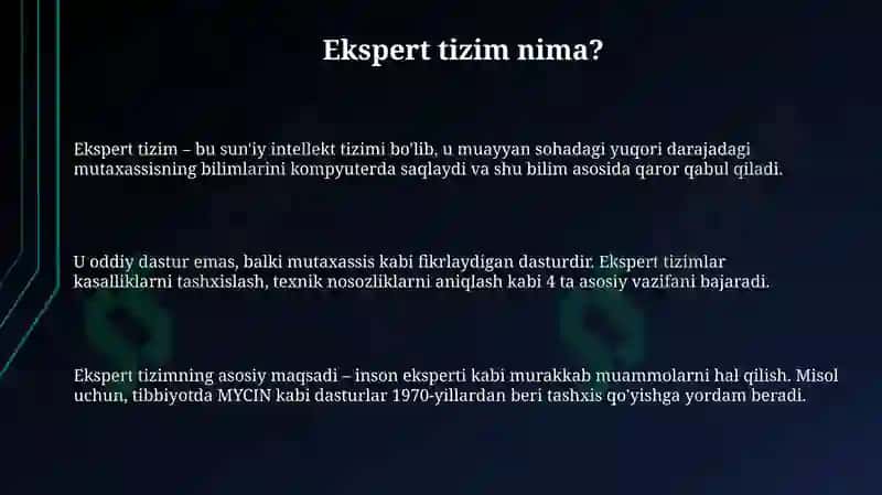 Ekspert tizimlar 3