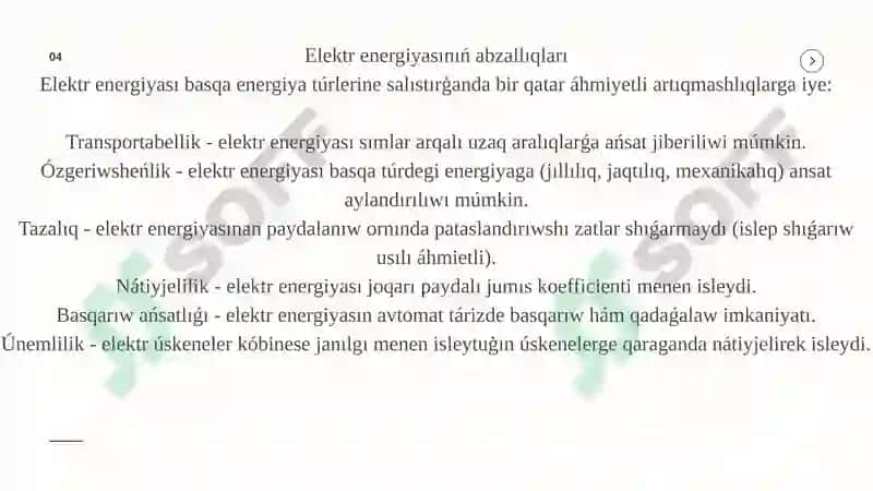 Energiya hám onıń turlari 3