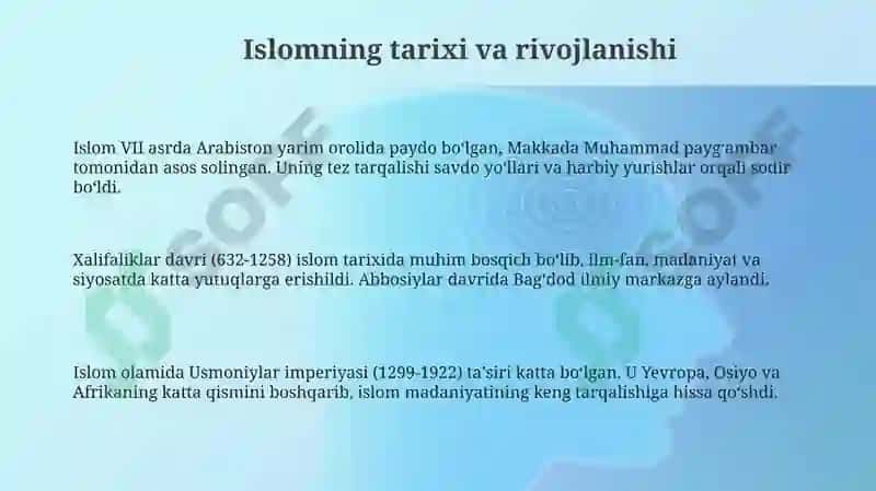 Islom tarixi va rivojlanishi 3
