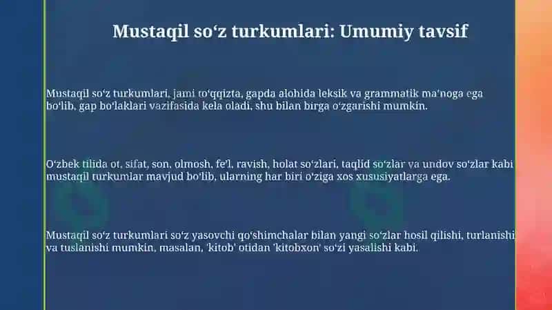 Oʻzbektilidamustaqilsoʻzturkumlari 3