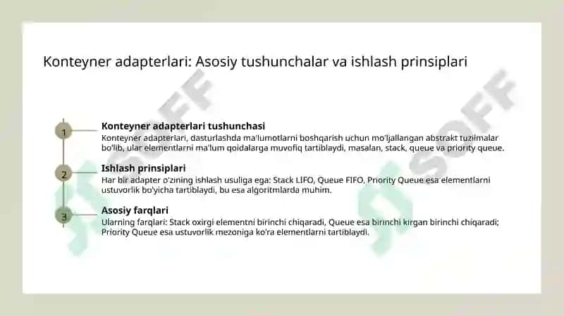 Konteyner adapterlari. Stack, queue, priority_queue. 3
