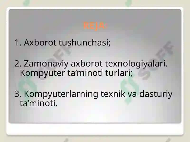 Texnik tizimlarda axborot texnologiyalari 3