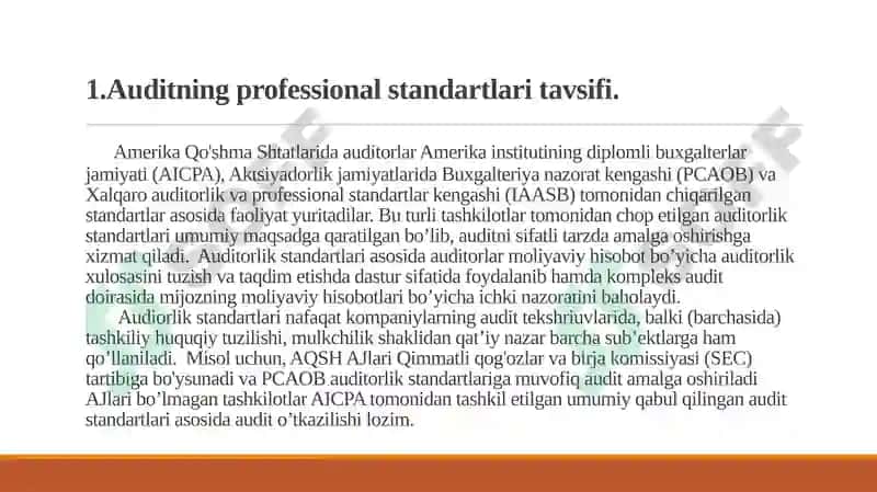AUDIT STANDARTLARI 3