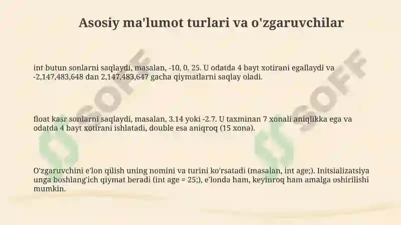 C++da asosiy ma'lumot yaratish 3