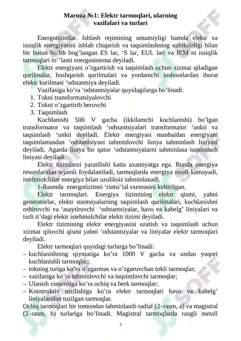 Elektr energiyani ishlab chiqish va uzatish 3