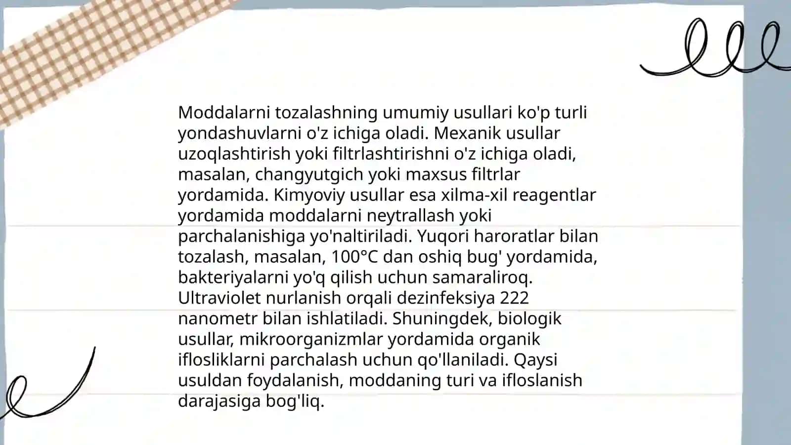 Moddalarni asosiy tozalash metodlari 3