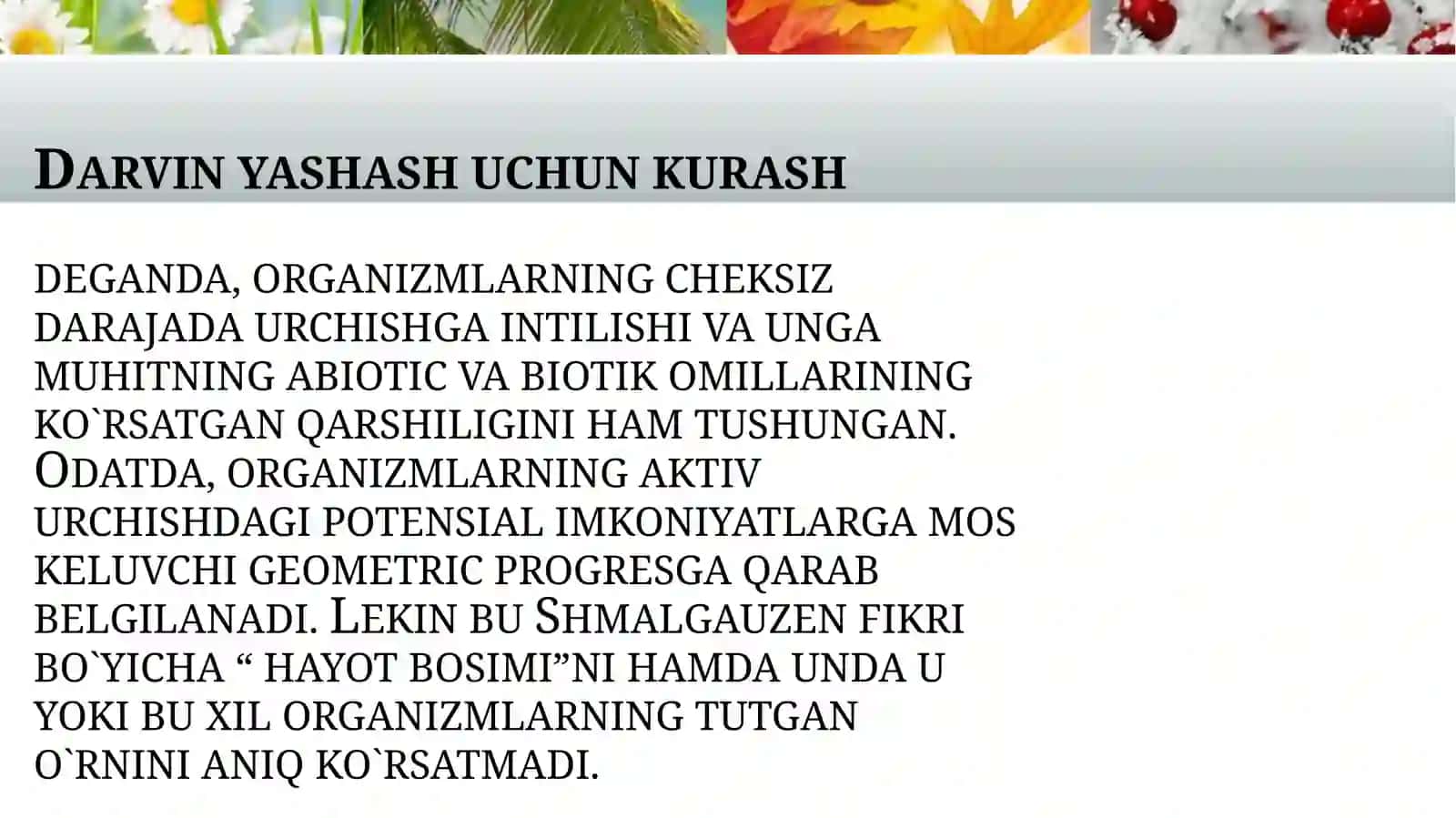 YASHASH UCHUN KURASH 3