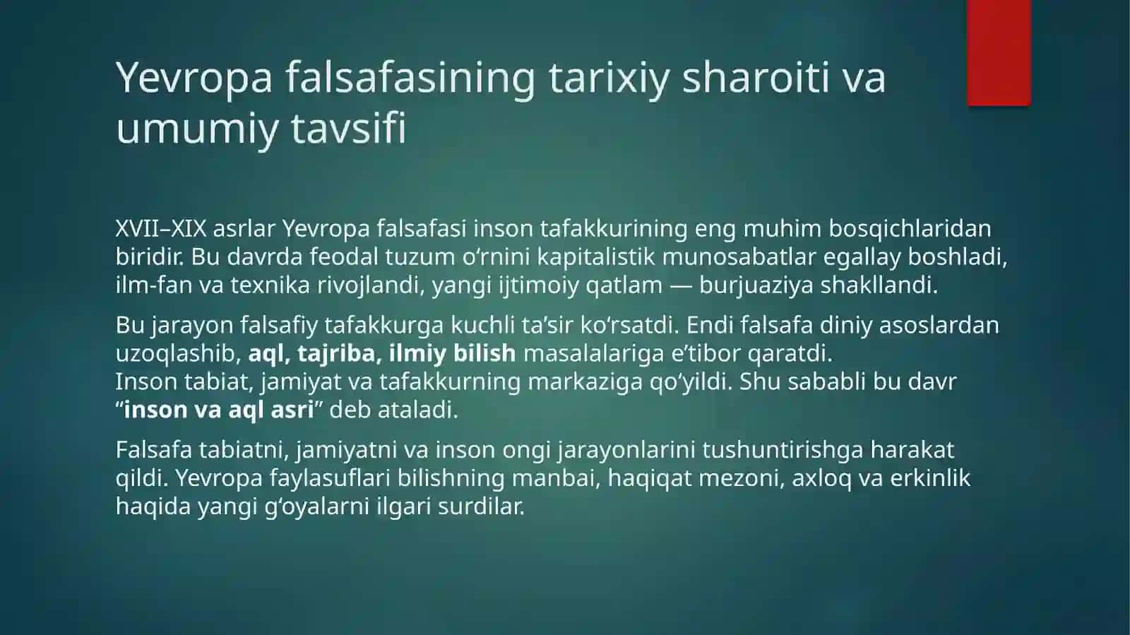 XVII-XIX asr Yevropa falsafasidagi oqimlar vafalsafiy maktablar 3