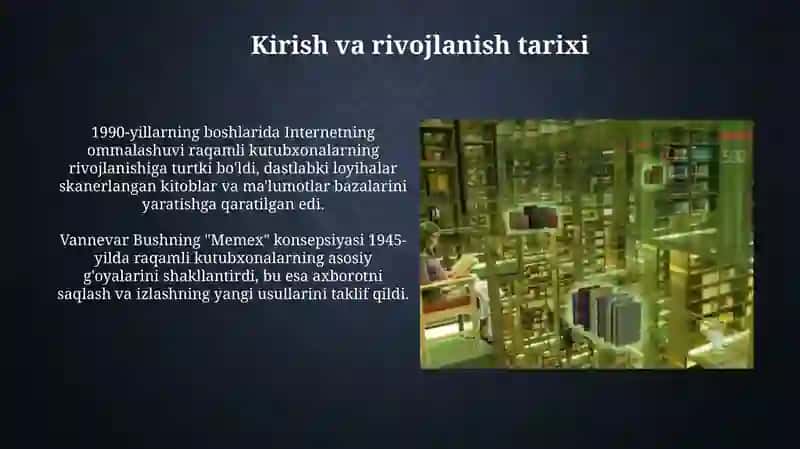 Raqamli kutubxonalarning rivojlanishi 3