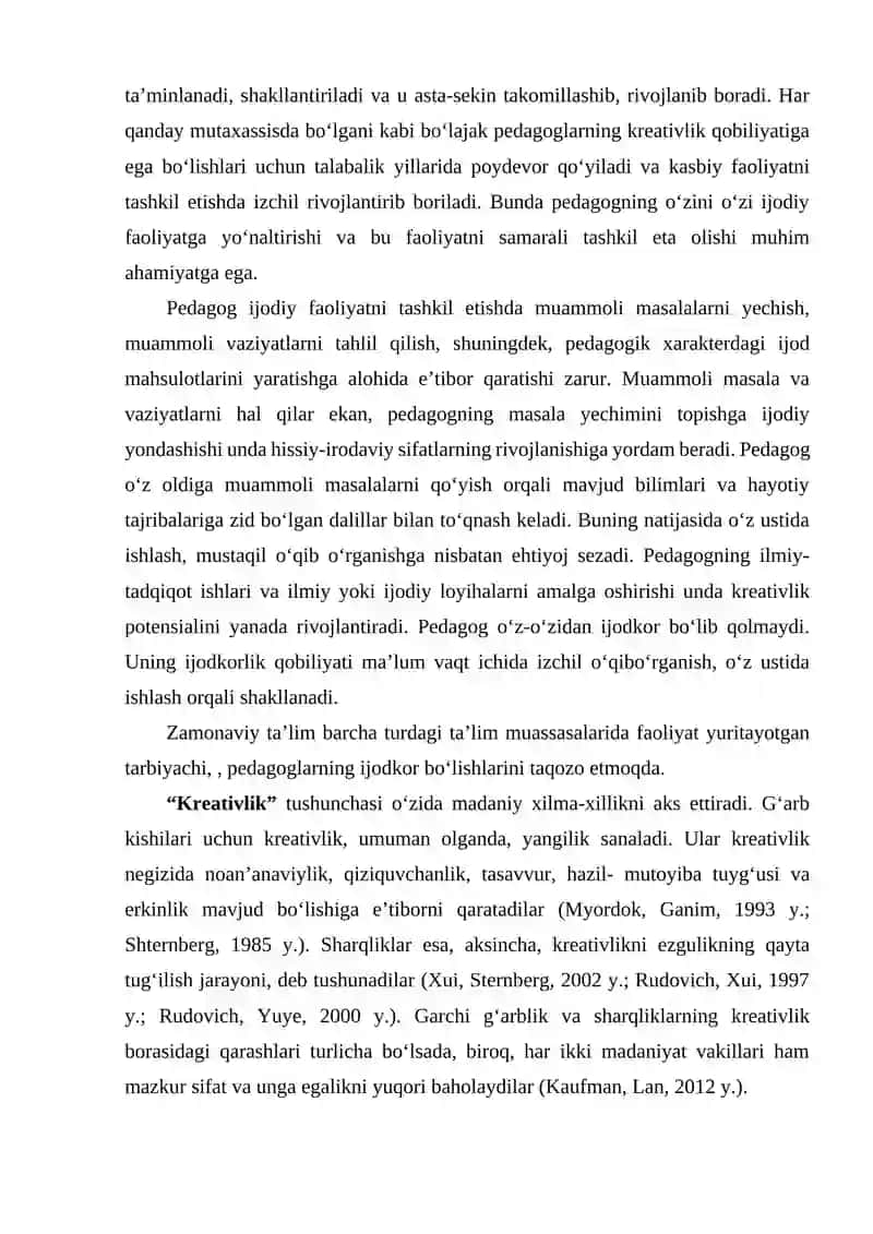 Bo’lajak maktabgacha ta’lim pedagoglarni kreativ qobiliyatlarni rivojlantirish 3