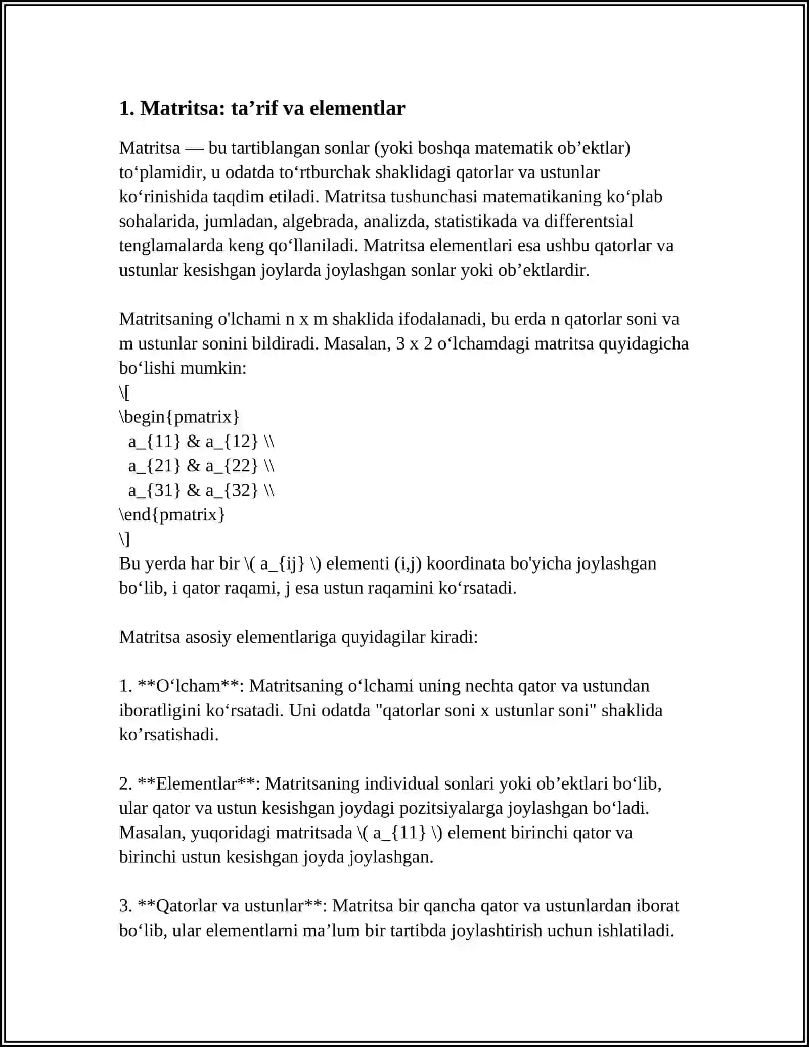 MATRITSAVIY ANALIZ ELEMENTLARI 3