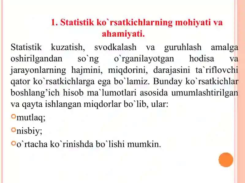 Tasviriy statistika ko’rsatkichlari 3