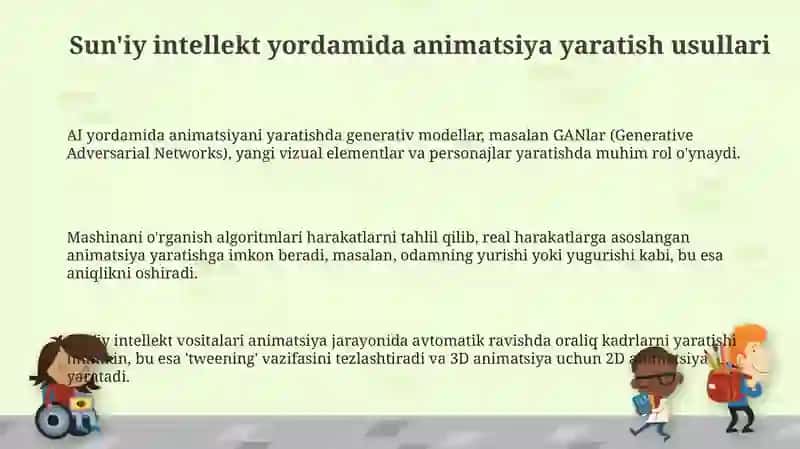 Sun'iy intellektning video animatsiya sohasi 3