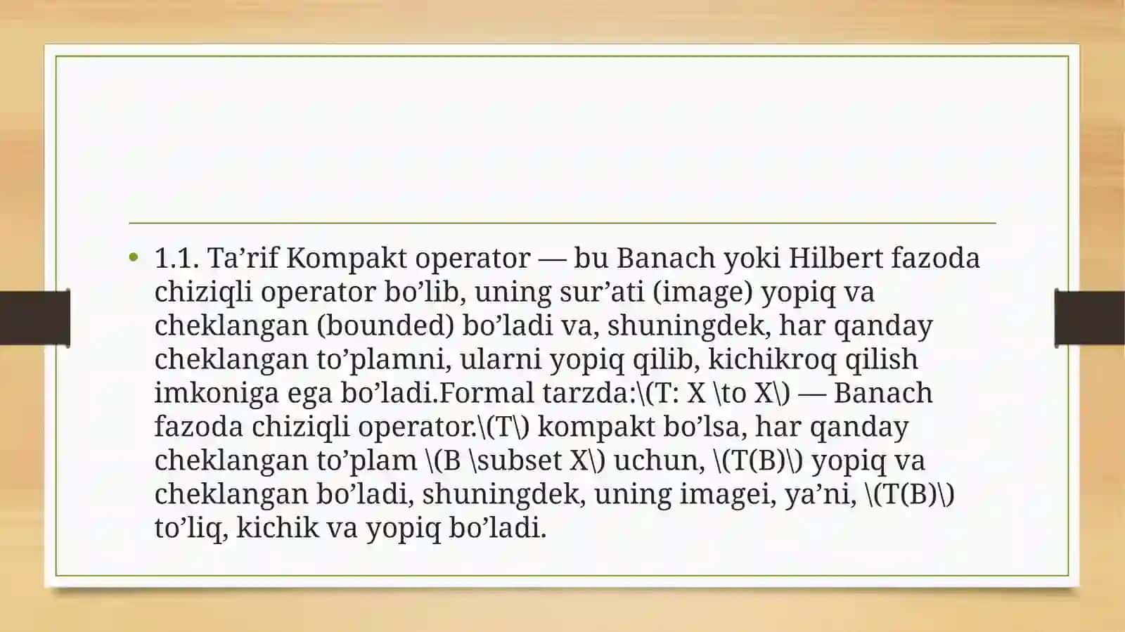 Compact operators and their features 3