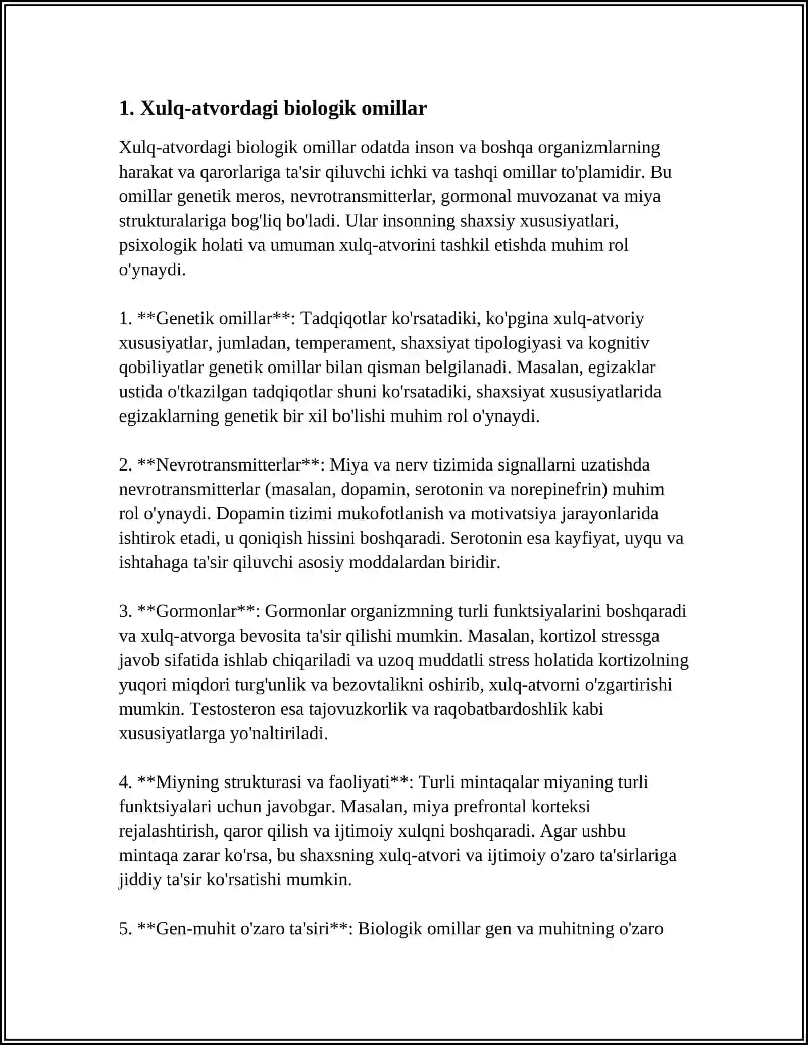 XULQI OG‘ISHGANLIKNING BIOLOGIK, PSIXOLOGIK, OILAVIY TARBIYA VA MAKTAB TA'LIMI BILAN BOG‘LIQ SABABLARI 3