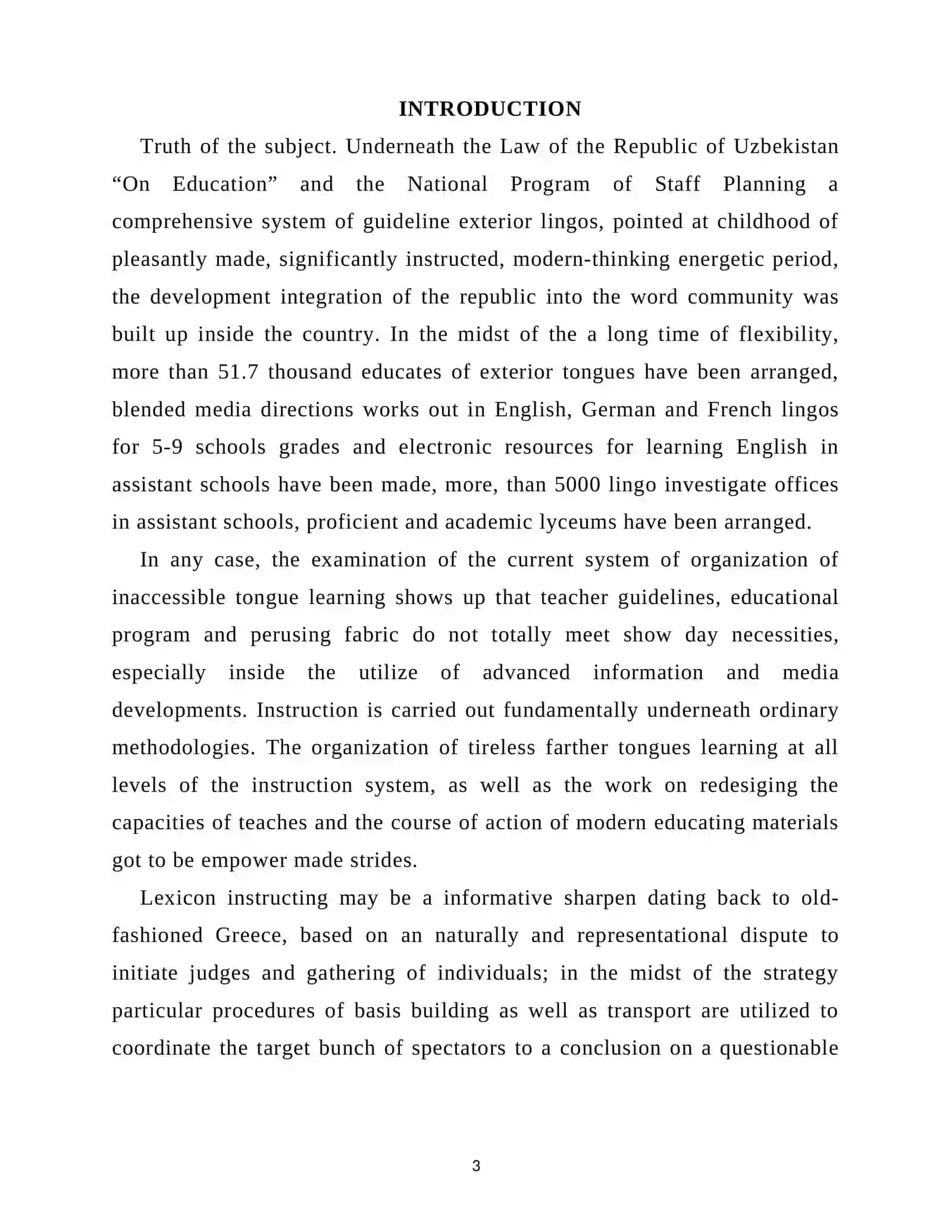 COURSE WORK TOPIC: TEACHING VOCABULARY ON THE TOPIC COUNTRIES ELEMENTARY LEVEL PUPILS 3