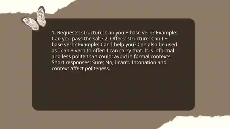 Modal verb request suggestion offers 3