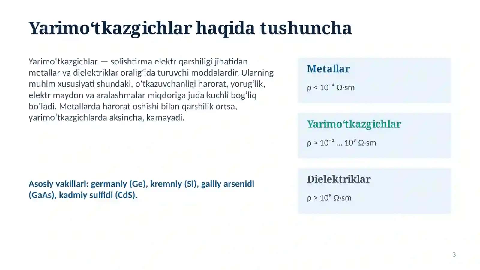 Yarimoʻtkazgichlar 3