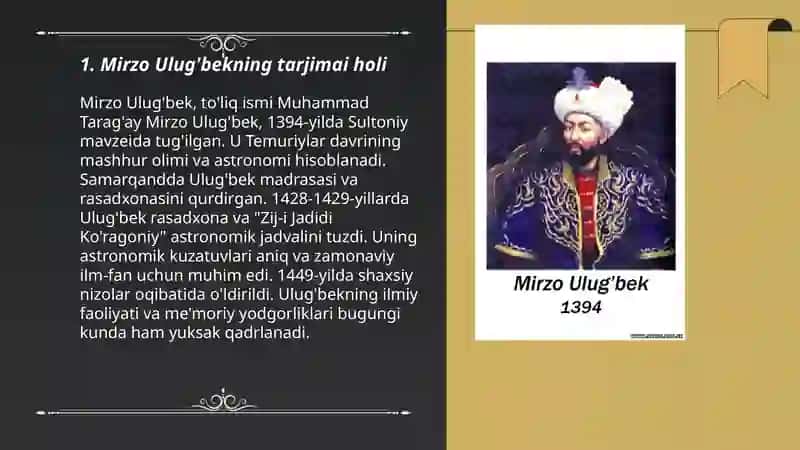 Mirzo Ulug'bekning tarjimai holi 3