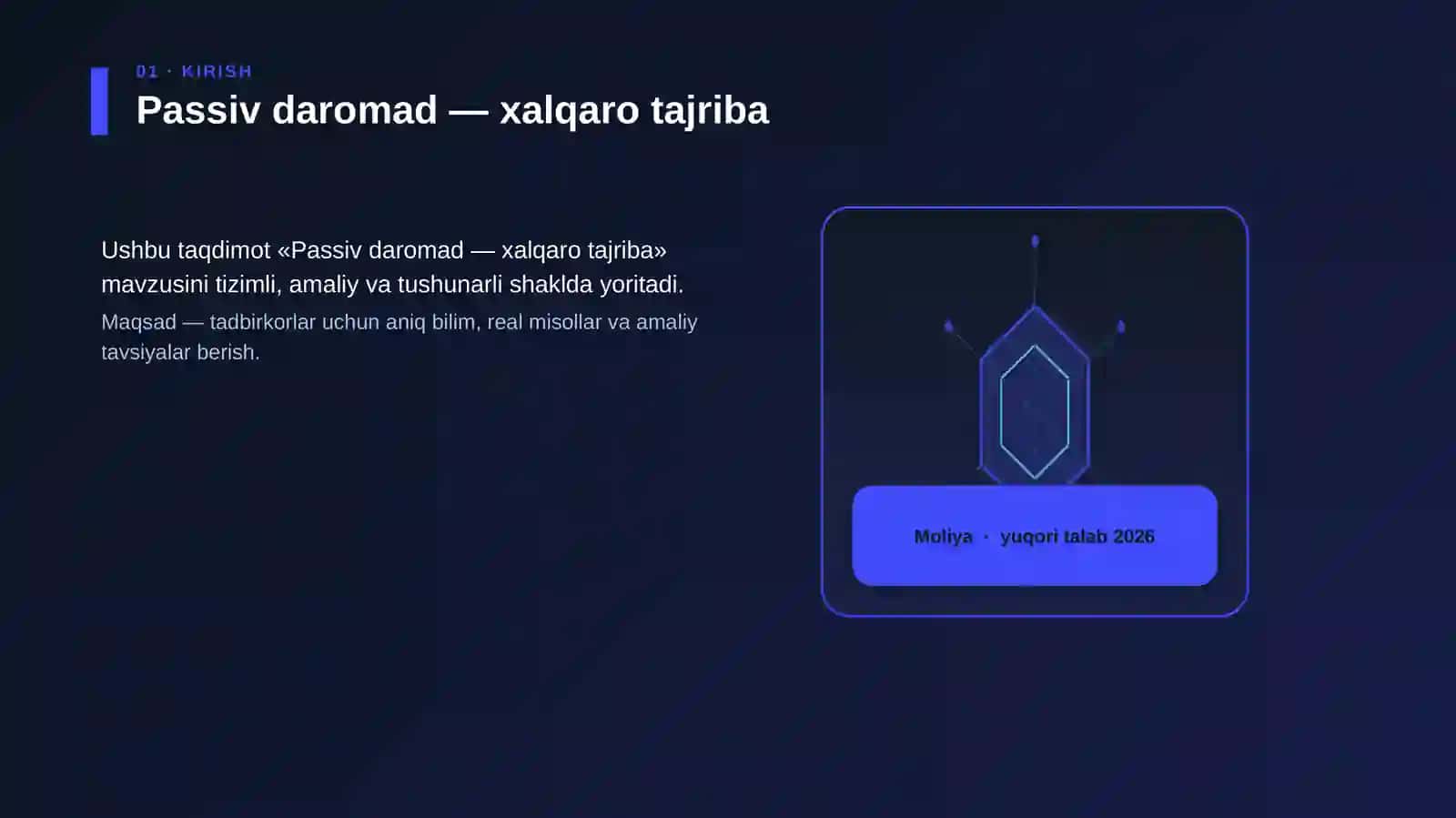 Passiv daromad — xalqaro tajriba 3