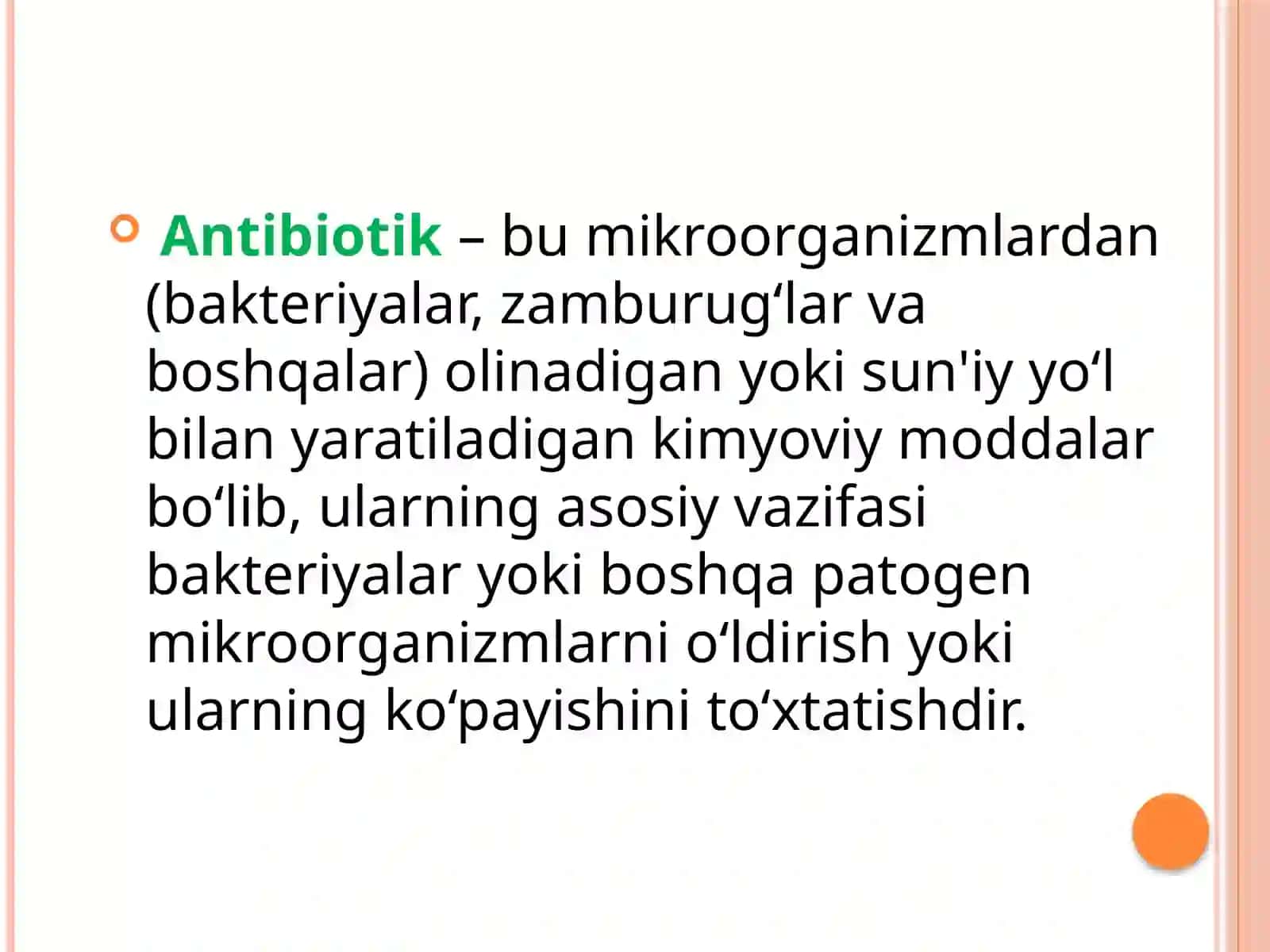 Mavzu: Bakteriyalarning antibiotiklarga chidamli shakllarini paydo bo`lish mexanizmlari haqida to'liq ma'lumot 3