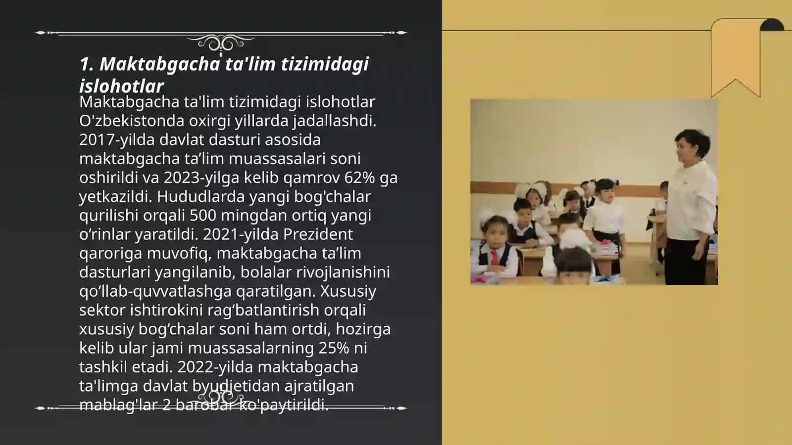 Maktabgacha ta'lim tizimidagi islohotlar 3