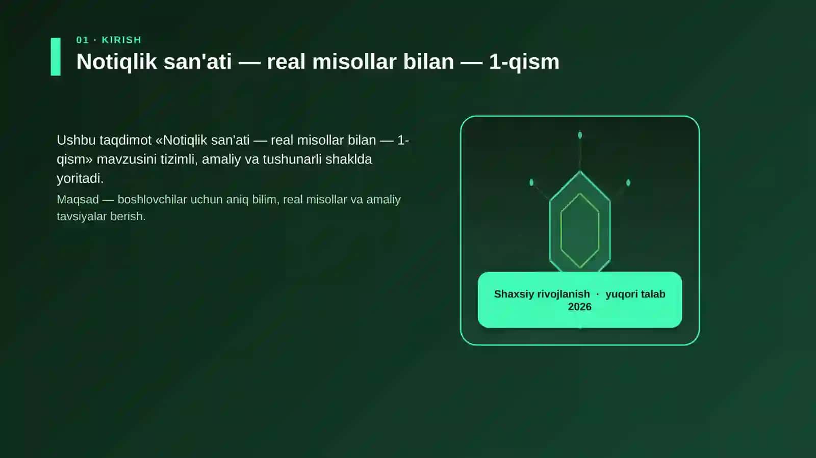 Notiqlik san'ati — real misollar bilan — 1-qism 3