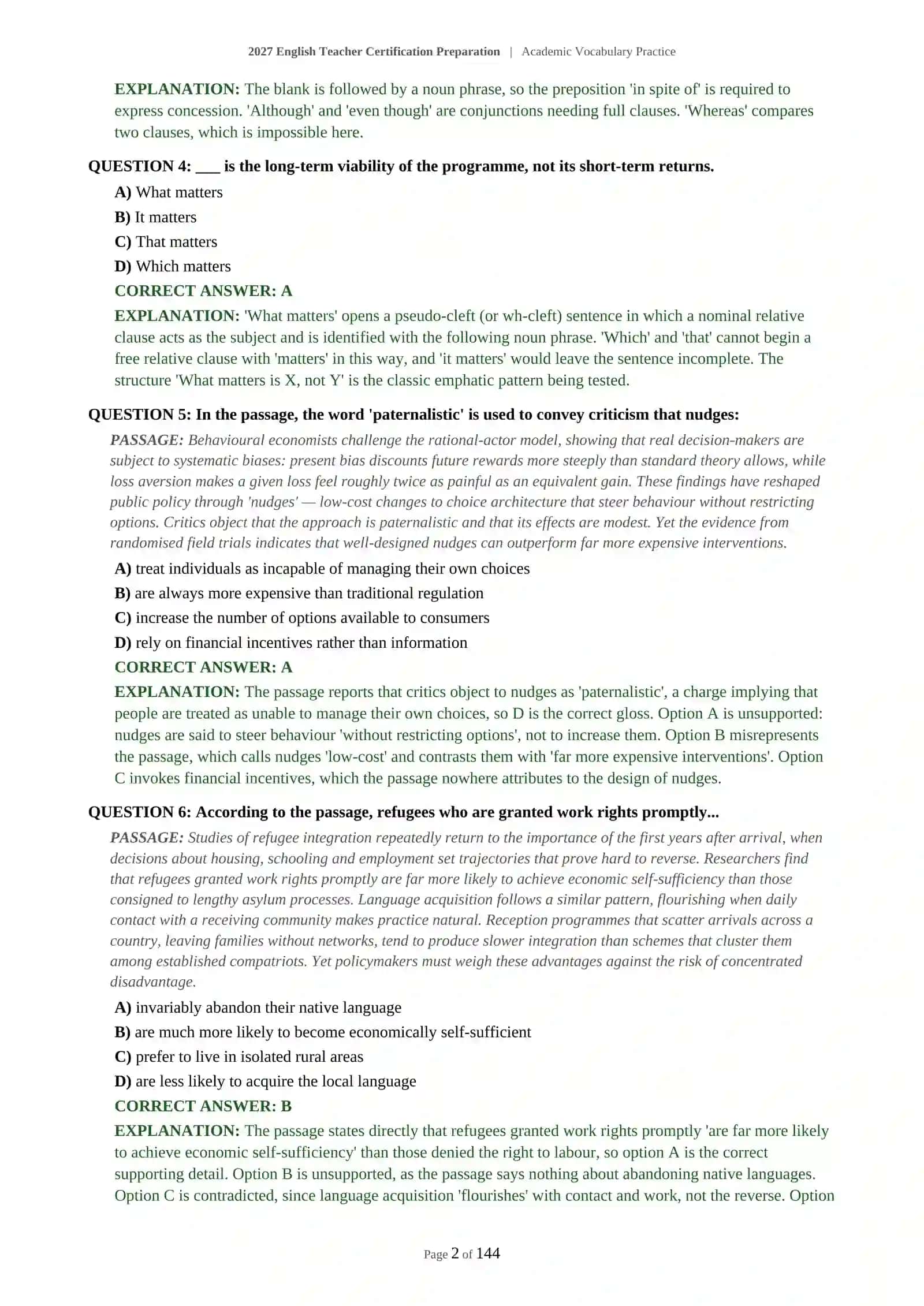 2027 English Teacher Certification Preparation 3