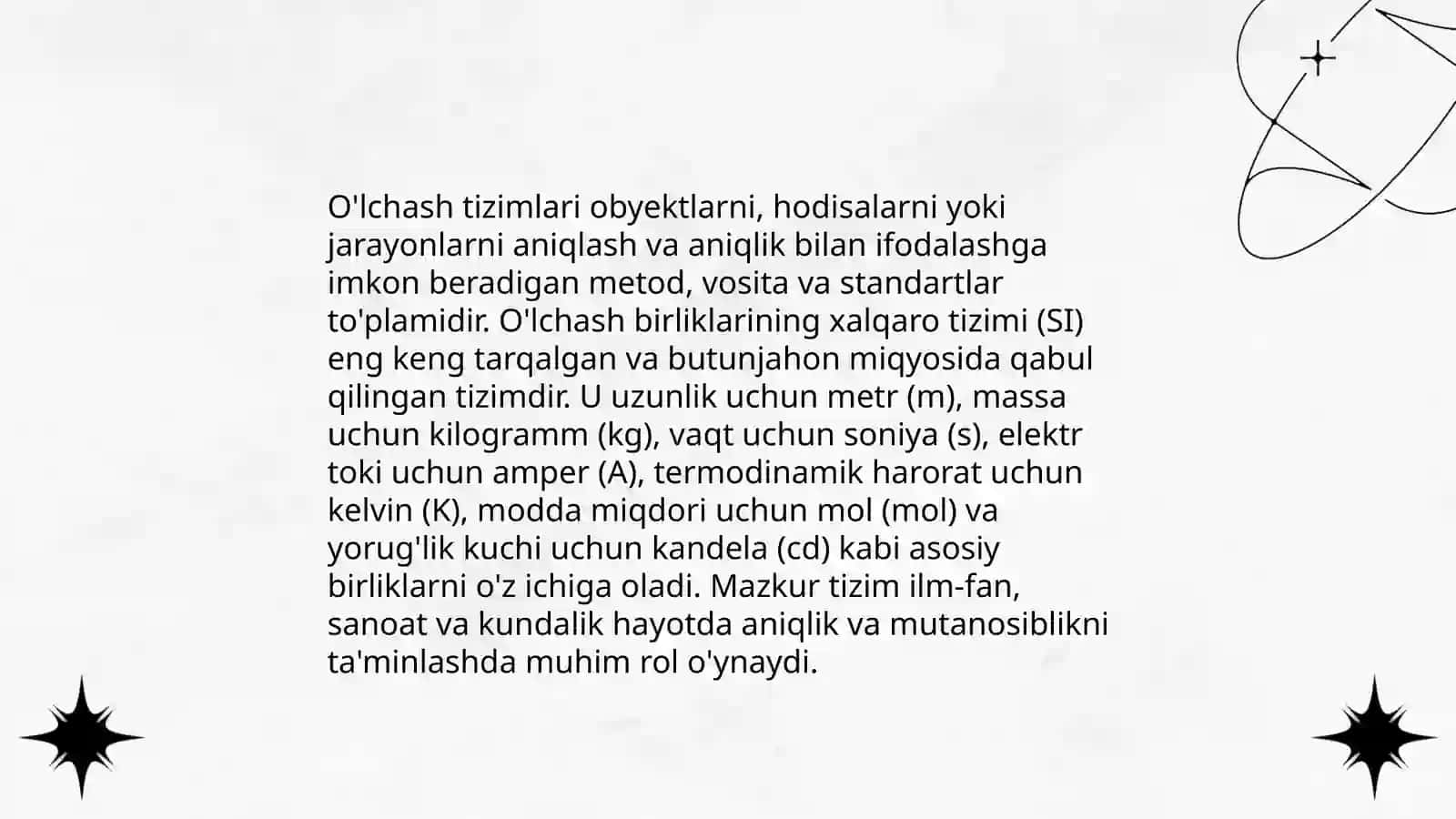 O'lchov turlari 3