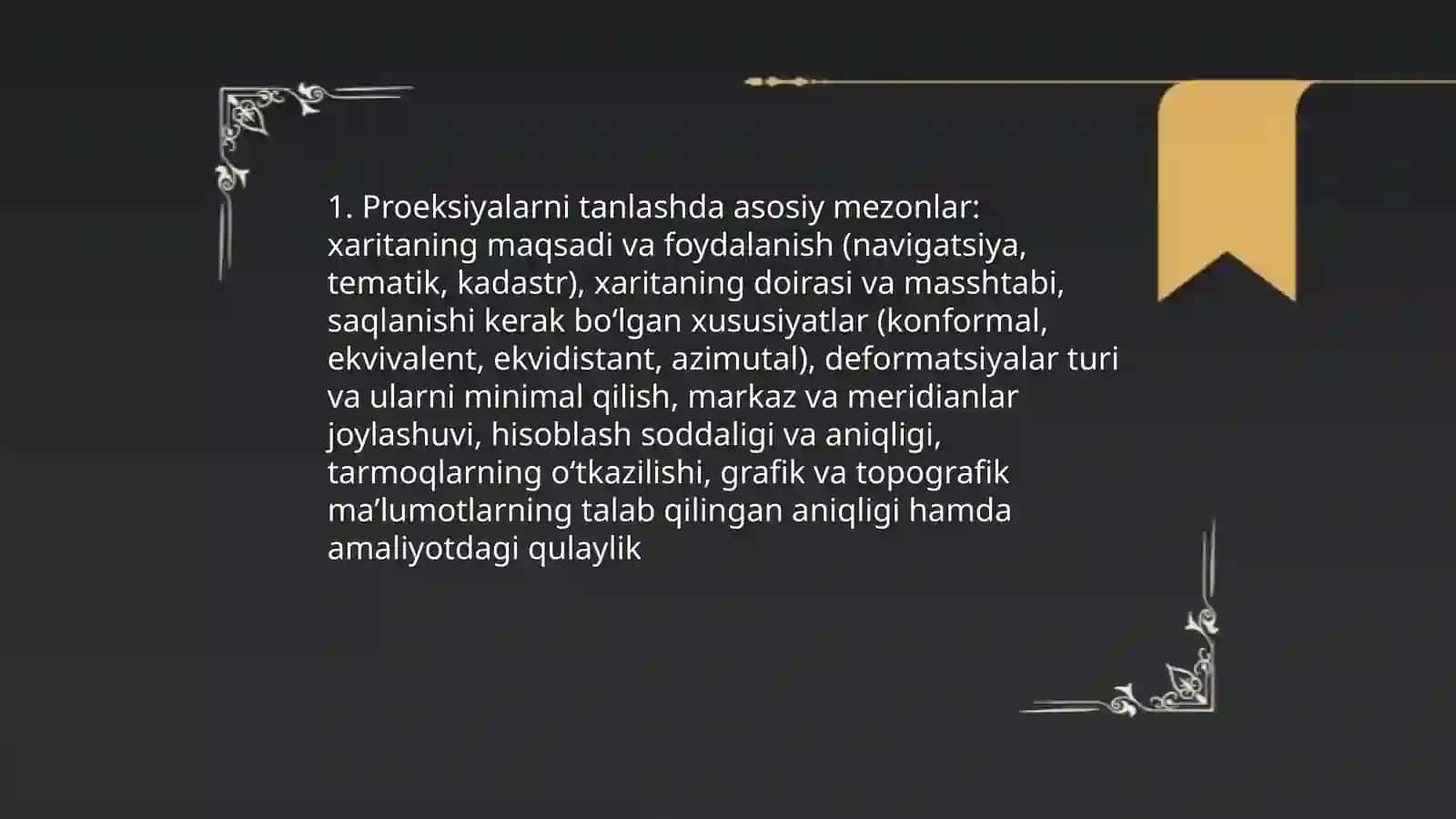 Kartografik proeksiyalarni tanlash 3