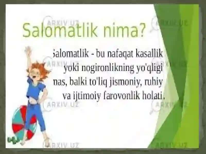 SOG’LIK OLIY QADRIYAT 3