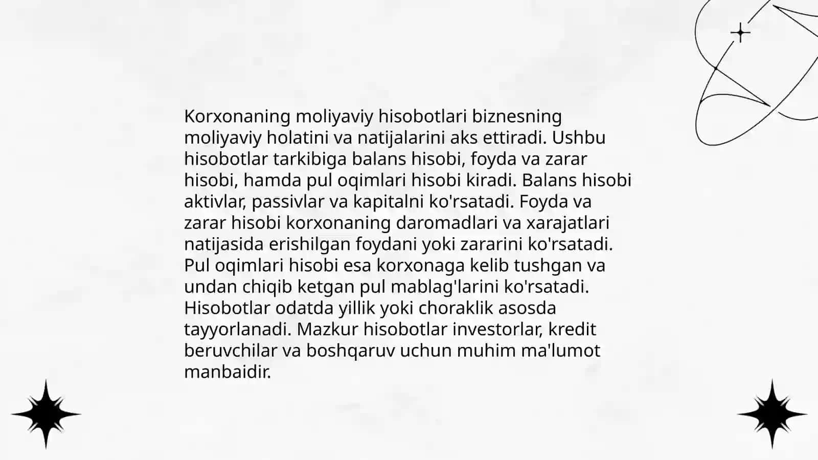 Korxonada buxgalteriya holatini baholash 3
