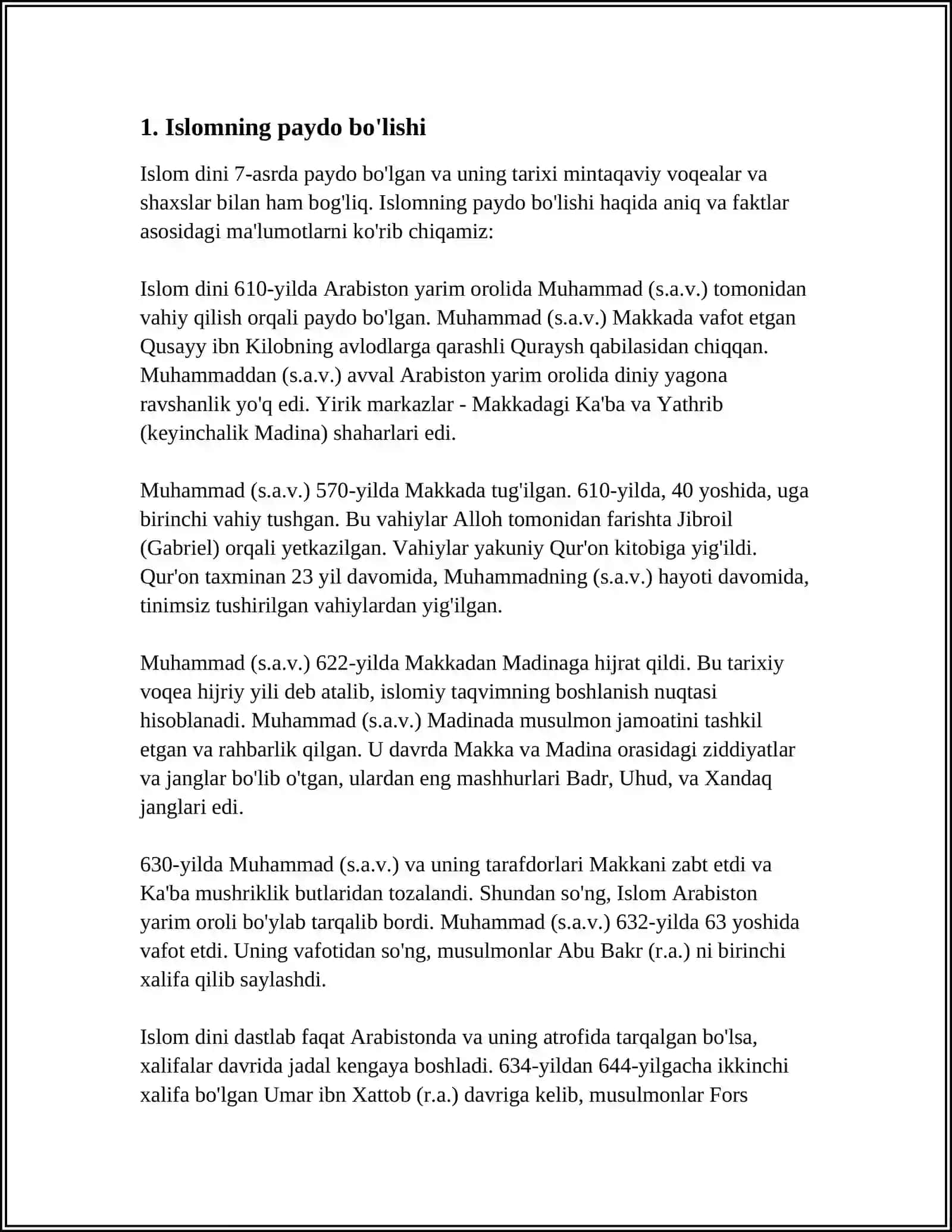 ABDURAUF FITRATNING "MUXTASAR ISLOM TARIXI RISOLASIDA DINIY MASALALAR 3