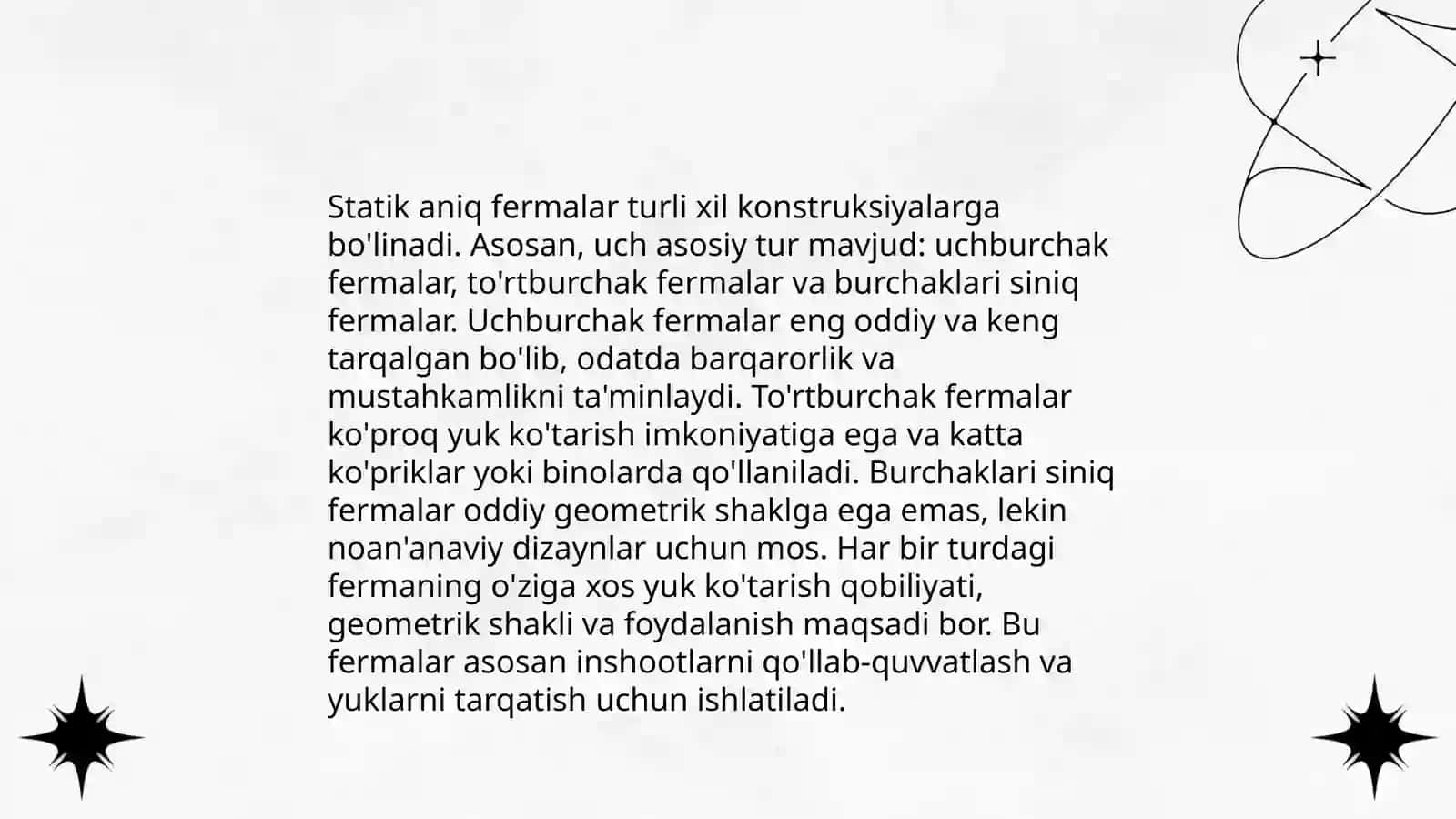 Statik aniq fermalar 3