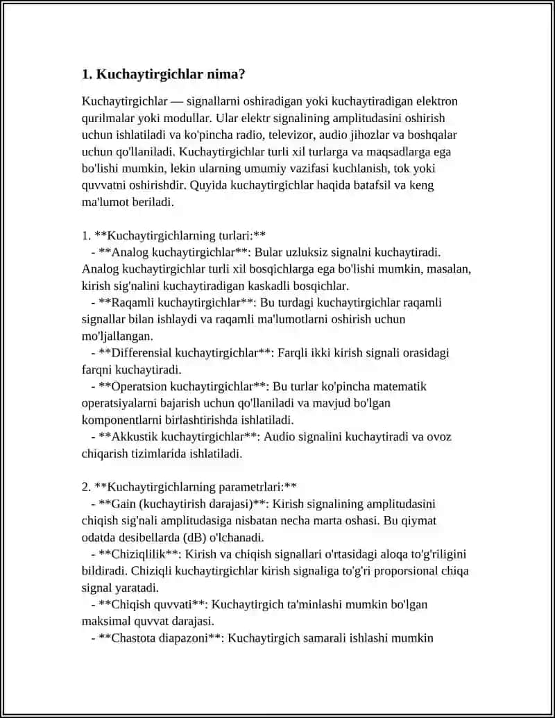 Kuchaytirgichlar 3